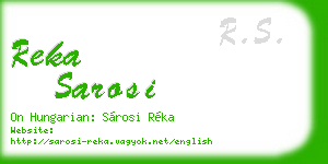 reka sarosi business card