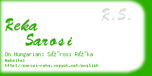reka sarosi business card